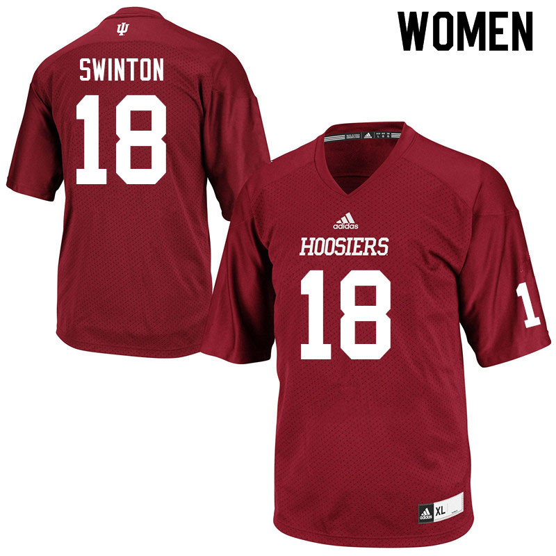 Women #18 Javon Swinton Indiana Hoosiers College Football Jerseys Sale-Crimson Jersey